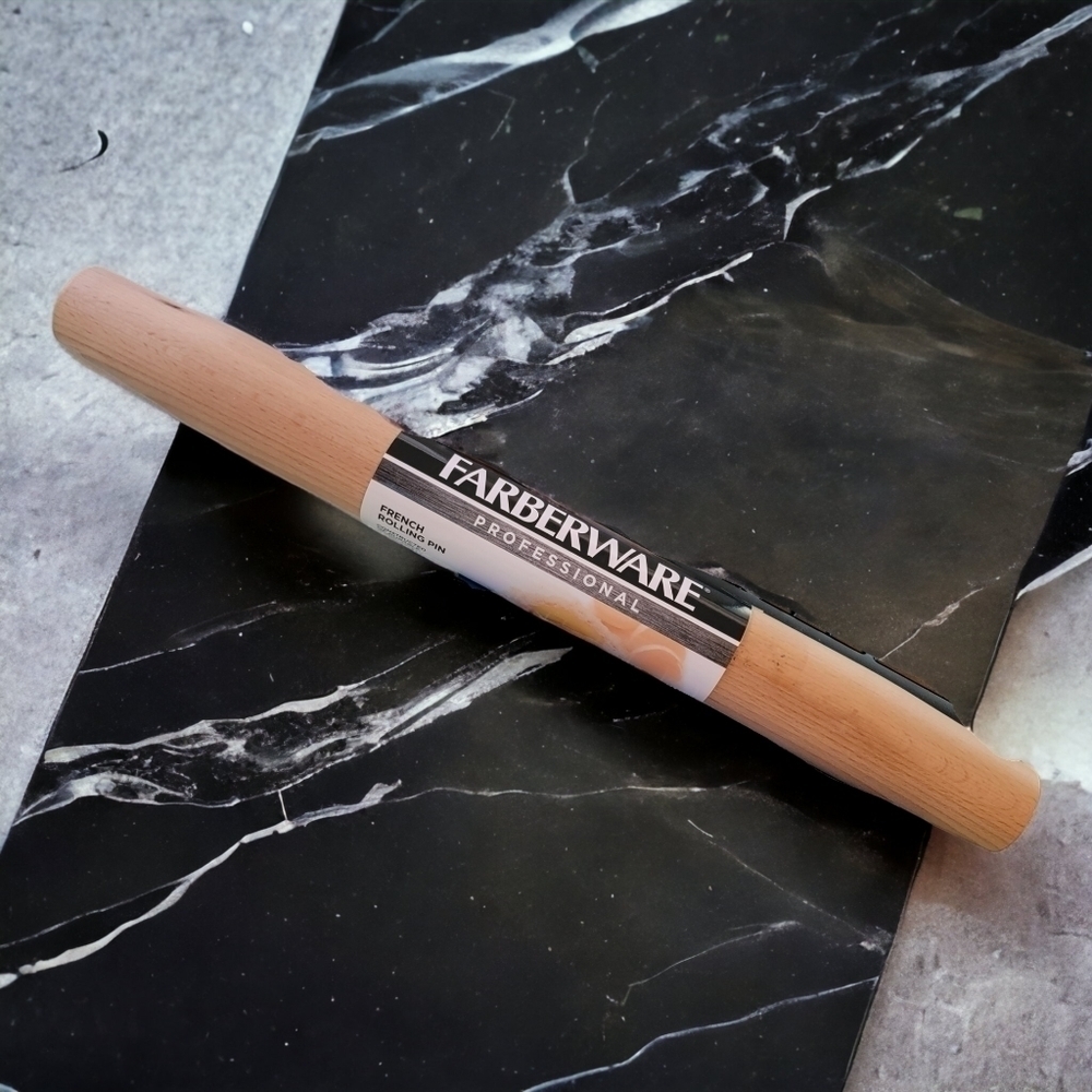 Farberware French Beech Wood Rolling Pin, 18 inch, Natural new T03